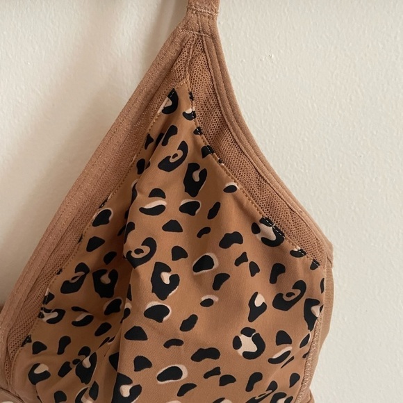 LIVELY Brown Leopard Print No Wire Bralette size 2 - Picture 6 of 10